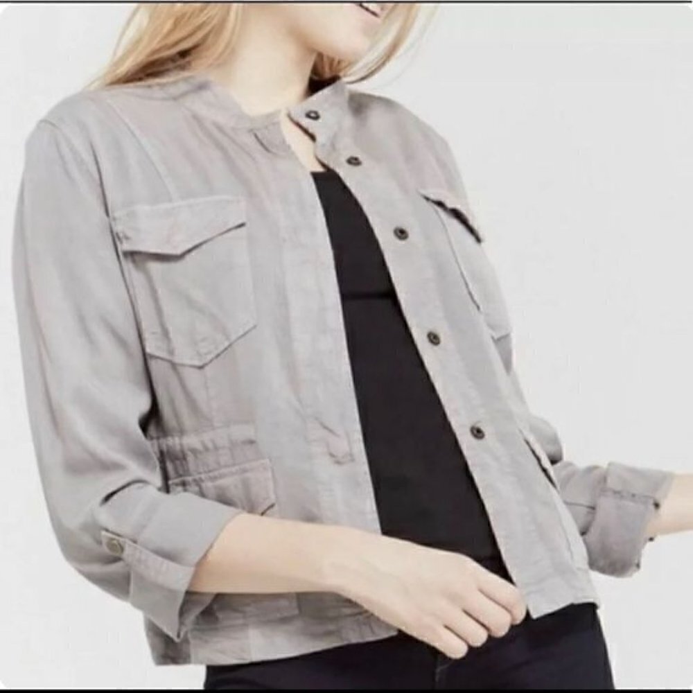 Anthropologie Sanctuary Lightweight Gray Utility Jacket NWOT